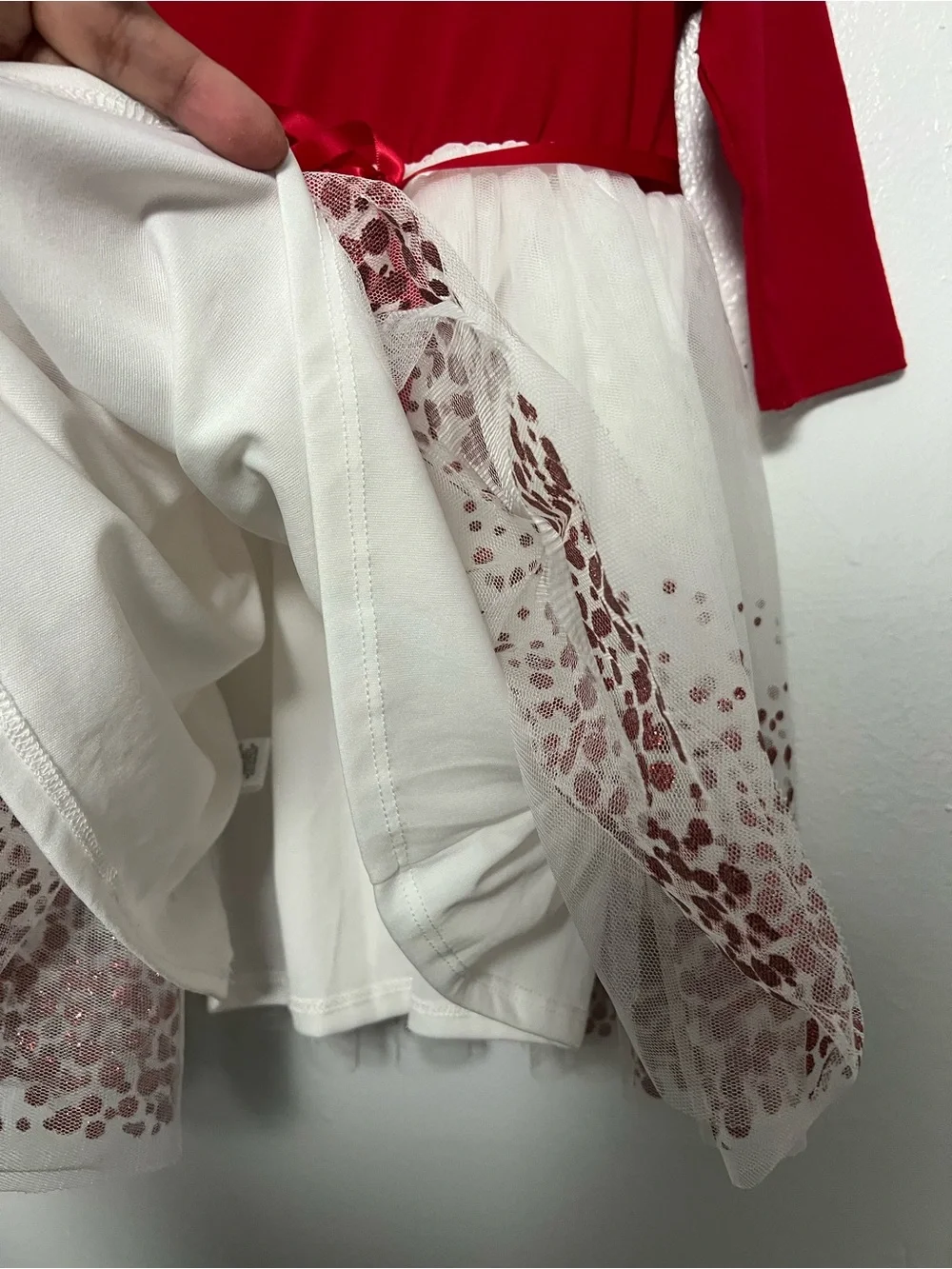Red & White 'Sparkle' Kids Dress - Sparkling Tulle Skirt Girl 5